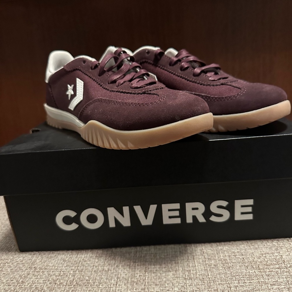 Converse Women's Burgundy Athletic Shoes - Picture 2 of 6